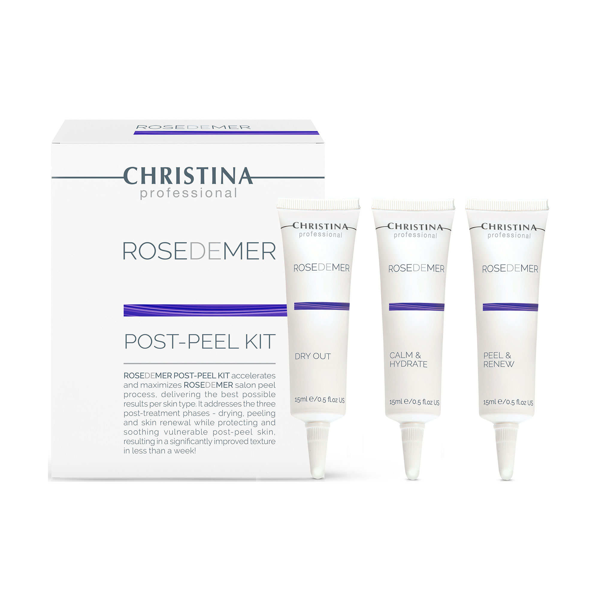 Набір для постпілінгового догляду за обличчям Christina Rose De Mer Post-Peel Kit (Dry Out, 15 мл + Calm &amp; Hydrate, 15 мл + Peel &amp; Renew, 15 мл)